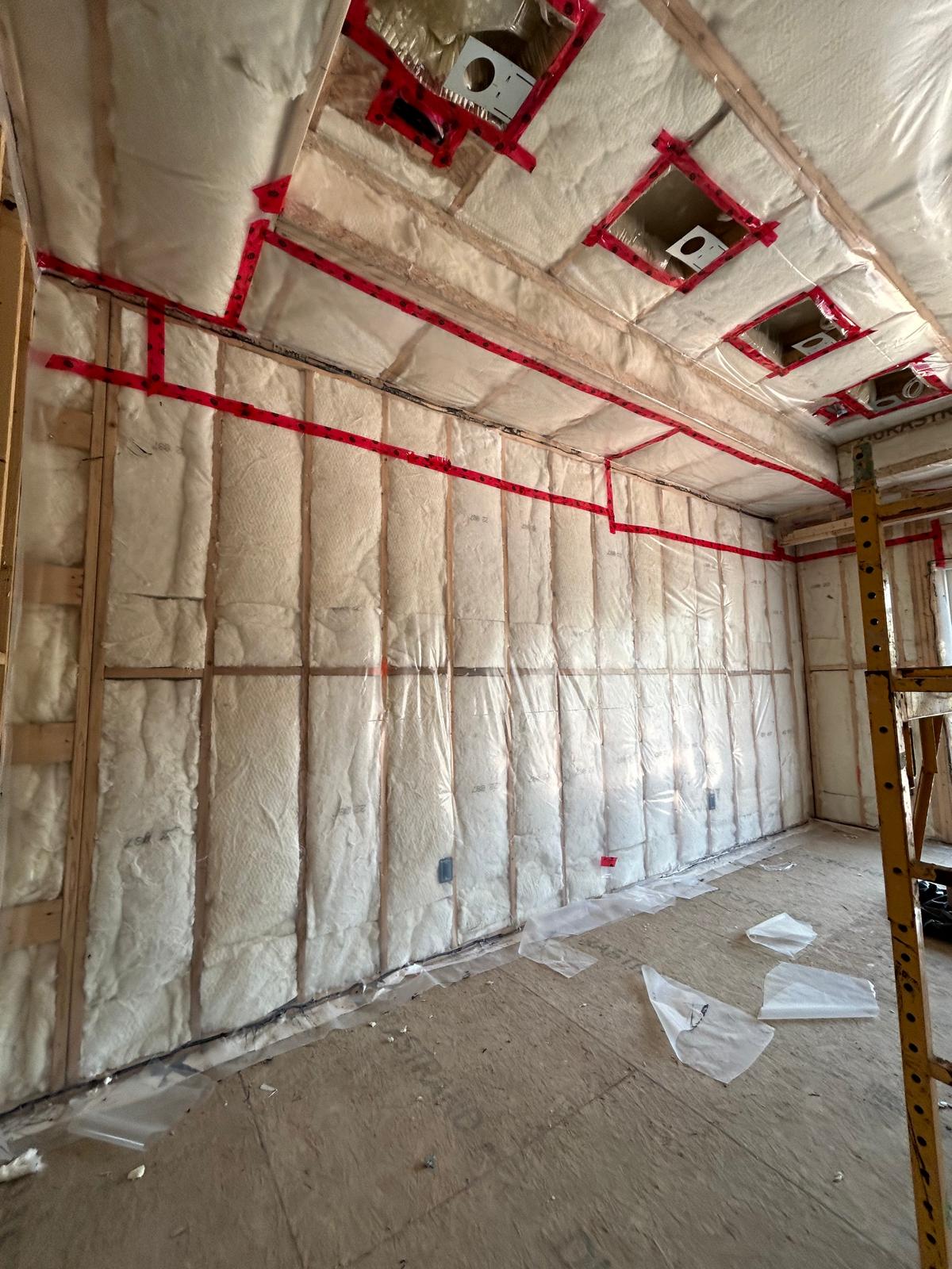 Spray foam insulation installation by Great North Drywall & Interiors, GTA
